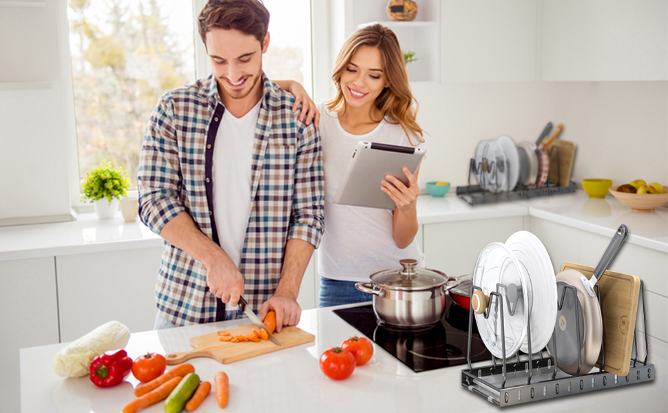 WANLIAN Sheet Pan Organizer Rack for Pot and Pan