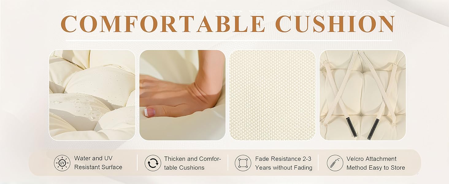 double 2 pack outdoor ottomans footrests wicker rattan patio deck porch backyard balcony cushions