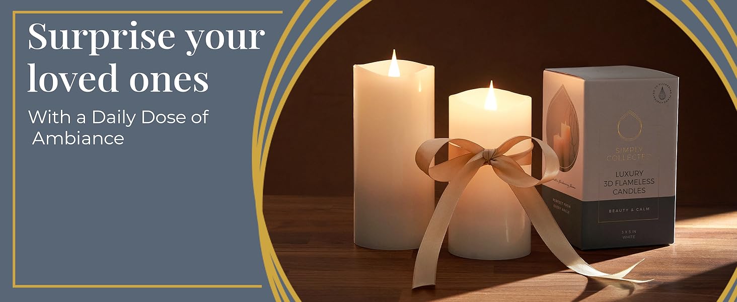 Simply Collected Flickering Flameless Candles Battery