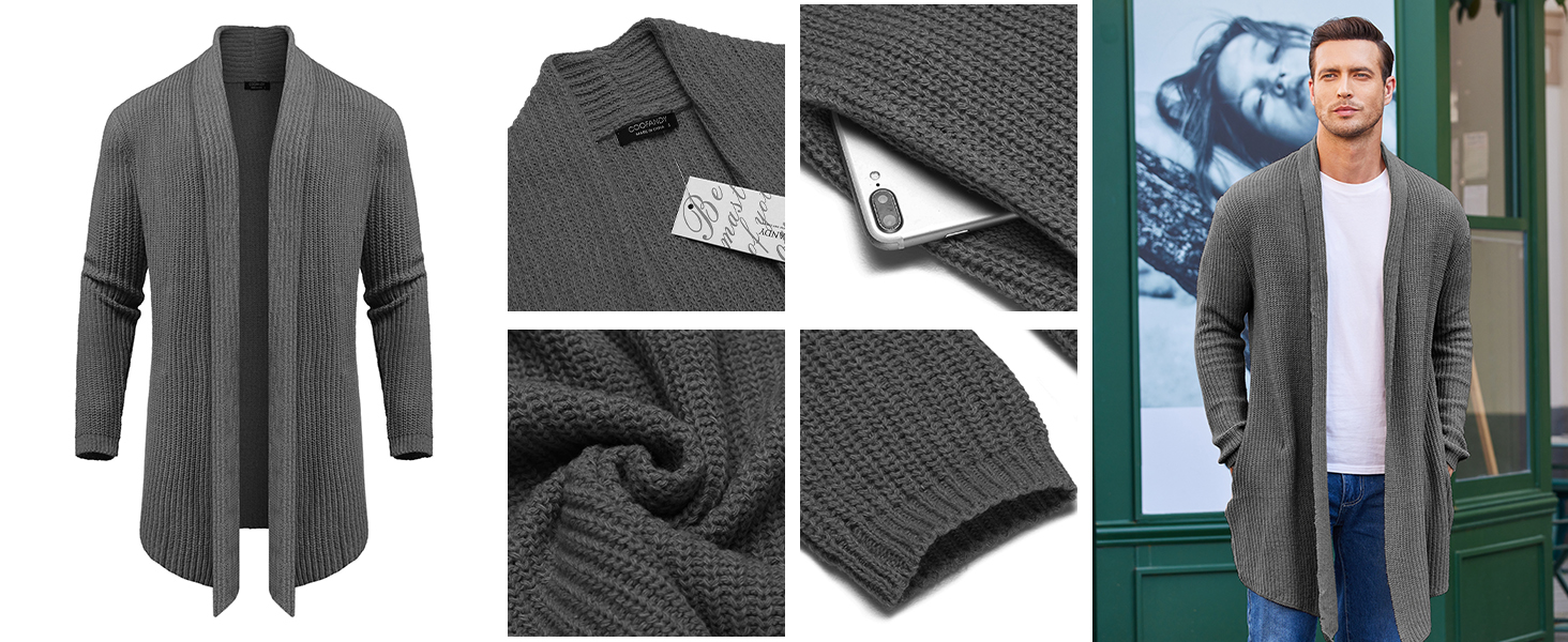 shawl long cardigan men