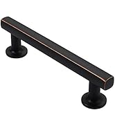 Alzassbg 10 Pack Oil Rubbed Bronze Cabinet Pulls, 4 Inch(102mm) Hole Centers Cabinet Handles Kitc...