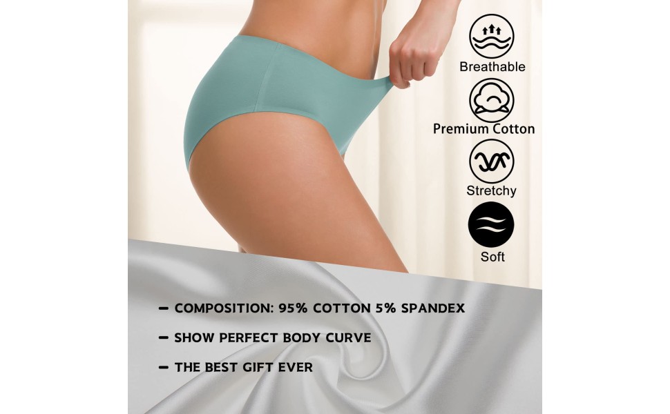 Silk Panty for women seamless briefs cotton fabric no show line panty