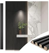 Art3d Slat Wood Wall Paneling for Interior and Ceiling Decoration - Pack of 4pcs + 1pc End-Trim, ...