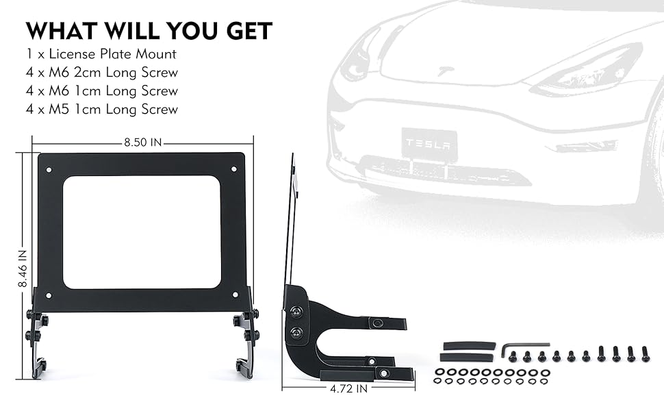 Aluminum Front License Plate Mount Compatible with 2017