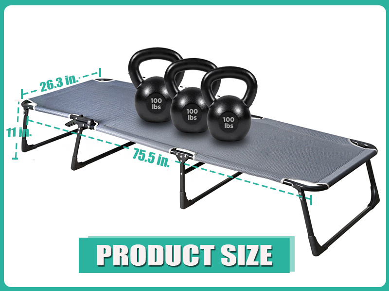 Zone Tech Folding Cot & Cot Pad 4 Position Adjustable