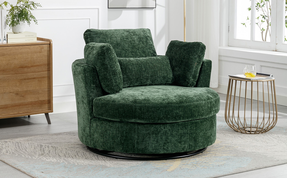 green swivel chair