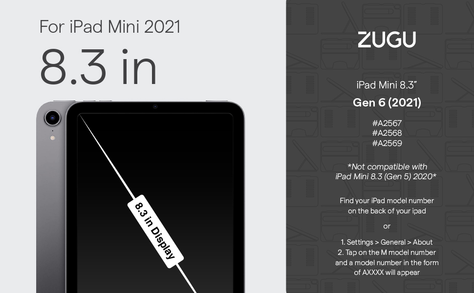 Zugu Case for 2021 iPad Mini 6 Slim Protective Case