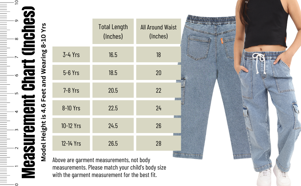 Camila Cargo Denim Pant for Girls Kids