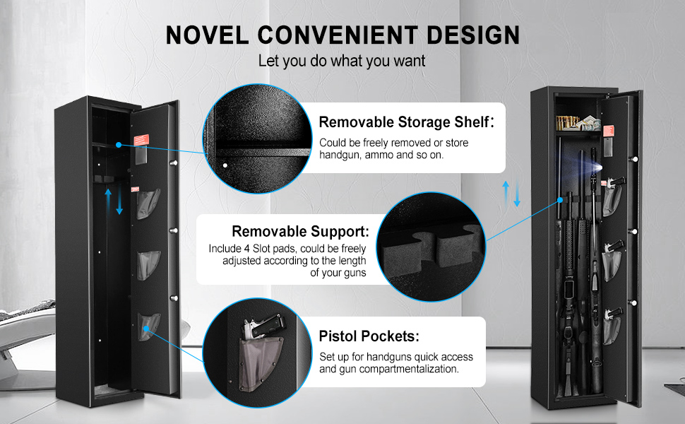 Blacksmith Gun Safe for 4 Rifles, Gun Safes for Home Rifle