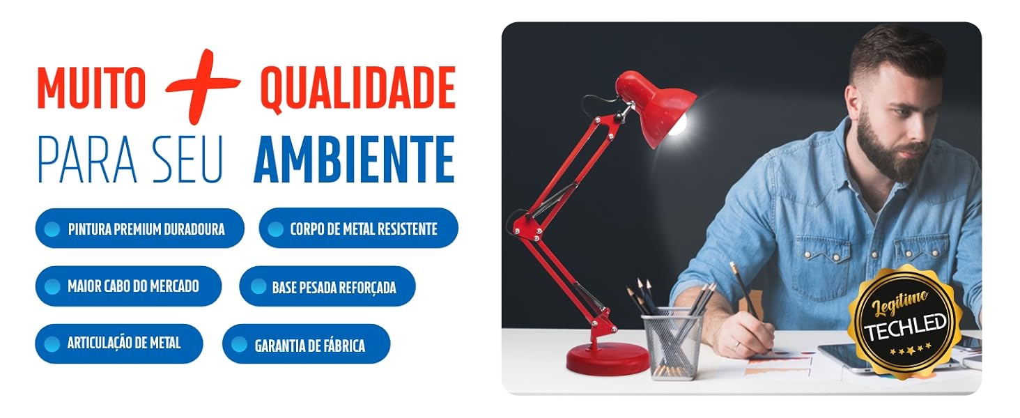 luminaria de mesa pixar techled