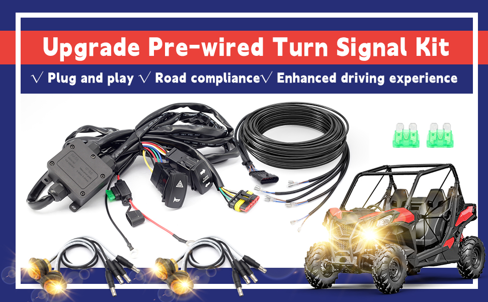 Dusledel Upgraded Prewired UTV Turn Signal Kit With Horn