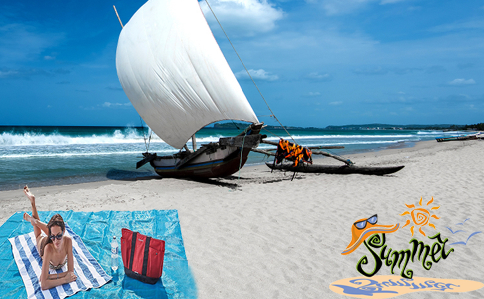 Beach Blanket Sandproof Beach Mat Sand Free Large 79'' x 79