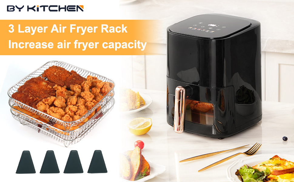 Amazon.com: BYKITCHEN 8 inch Square Air Fryer Rack, 3pcs