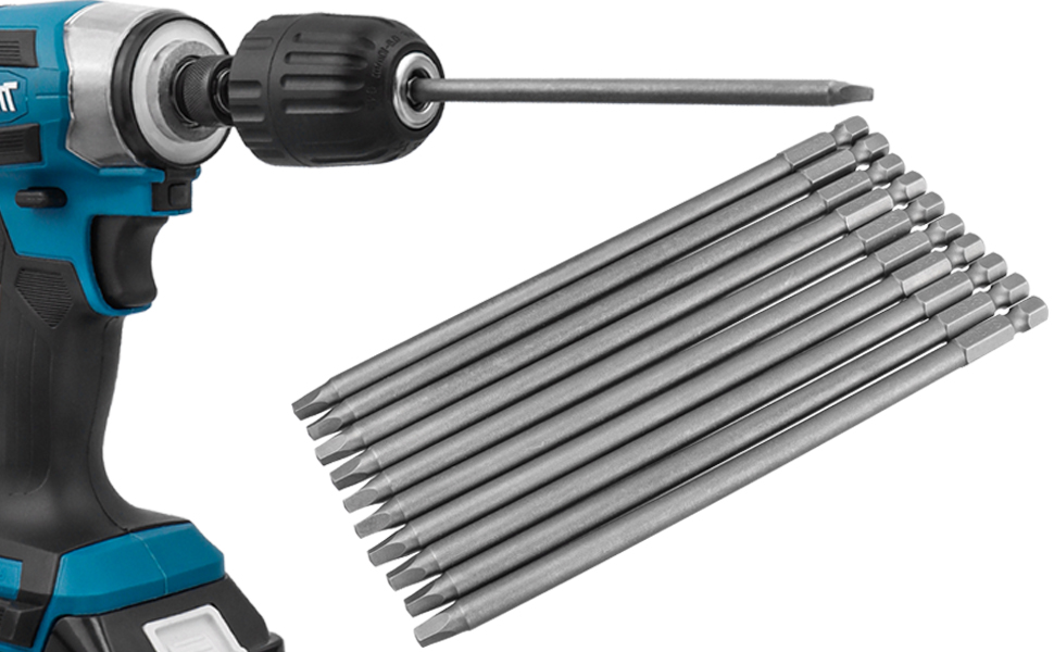 Wolfride 6Pcs 1/4 Inch Hex Shank Long Phillips Head