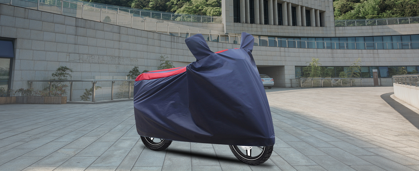 red & blue bike cover