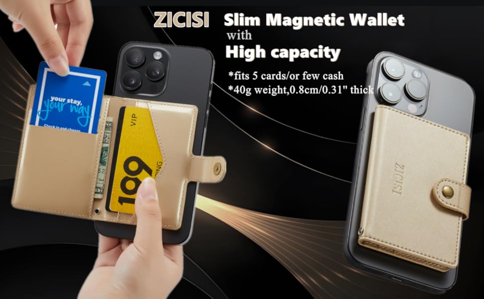 ZICISI for Apple Magsafe Wallet,PU Leather Wallet