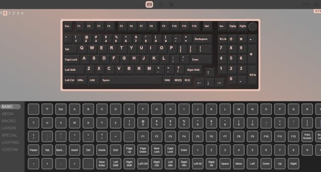 via keyboard