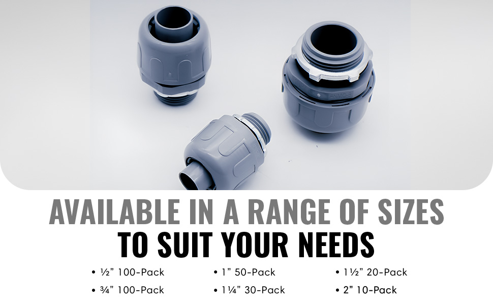 connectors are highly flexible, allowing them to be used in tight spaces or areas