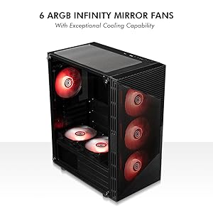 Gladius M4 ( Black ) - 6 ARGB Infinity Mirror Fans
