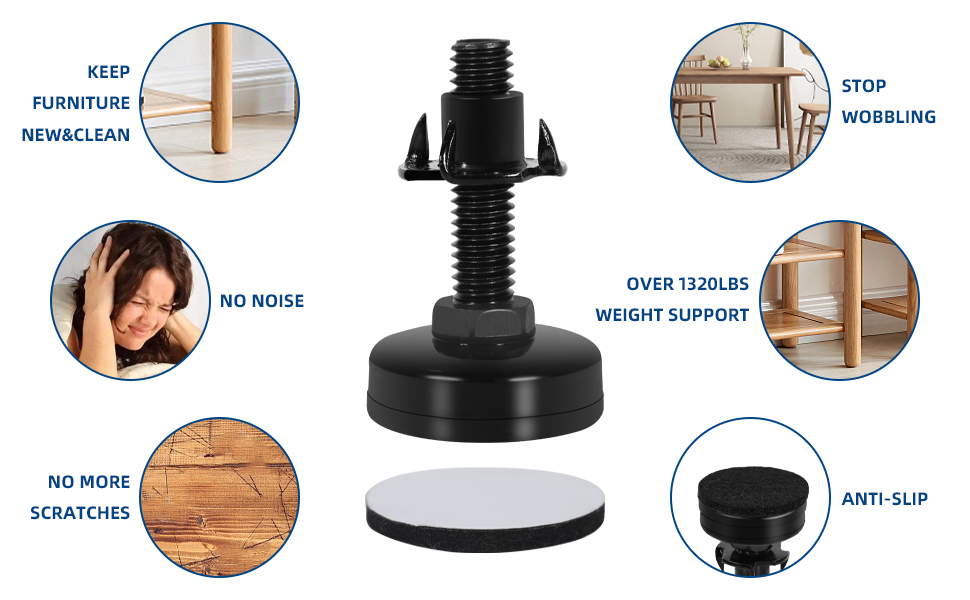 GSSHBR Adjustable Feet Levelers, Heavy Duty Adjustable Legs