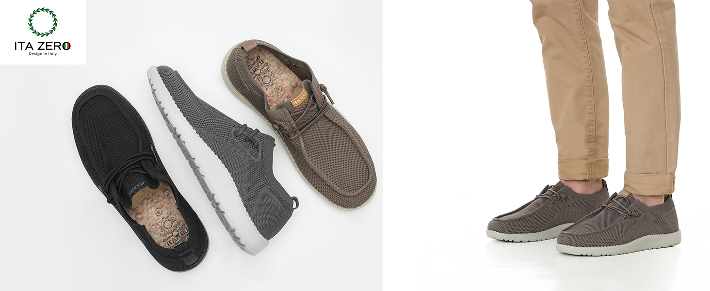 1TAZERO Men Slip On Shoes Casual with Arch Support Insoles