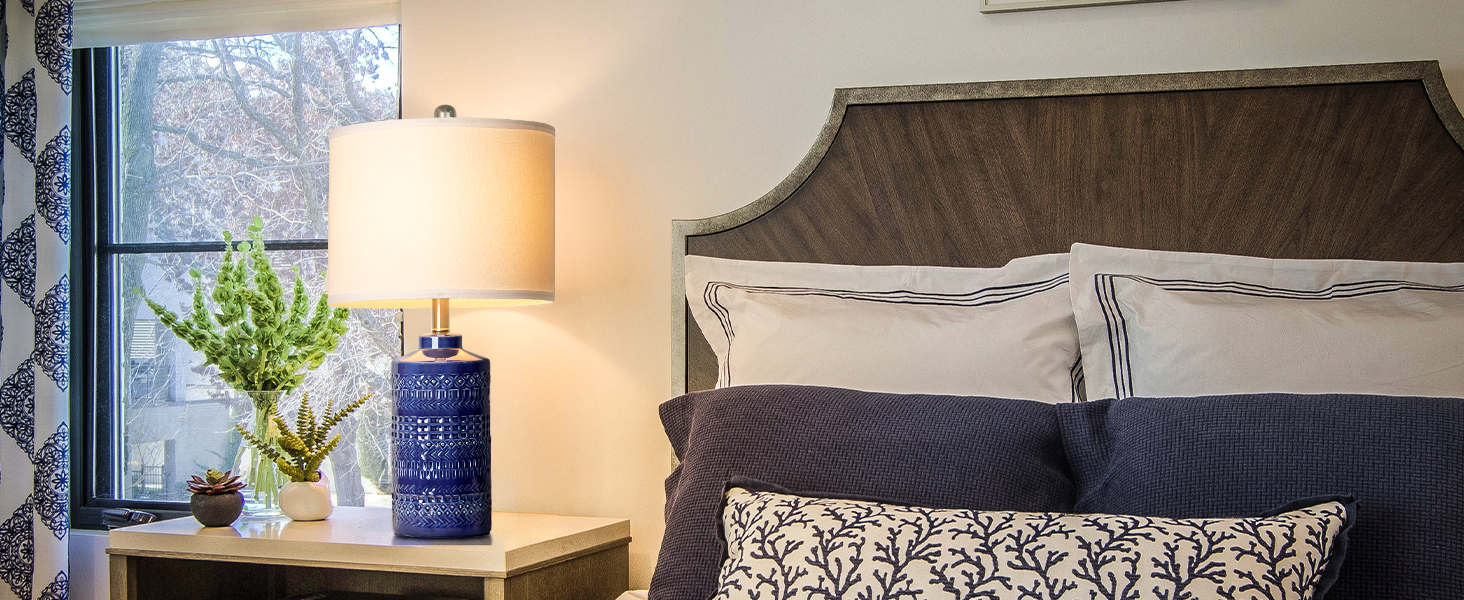 Blue Ceramic Table Lamp for bedroom