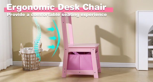 Kid's Study Desk and Chair Set is designed to inspire creativity for both boys and girls