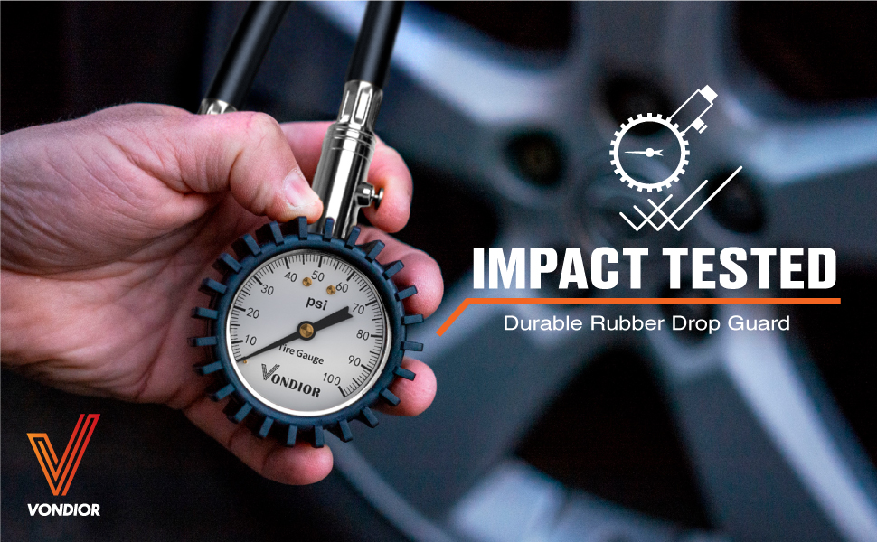 Tire Pressure Gauge (0100 PSI) Heavy Duty Tire Air Pressure Gauge