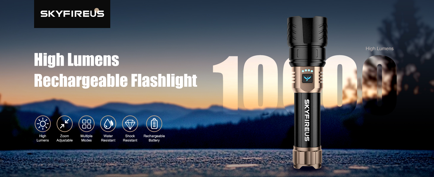 Rechargeable Flashlight High Lumens
