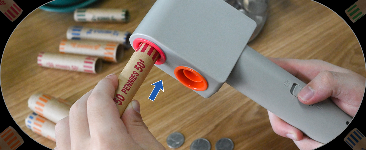 ESSENTIAL Electric Coin Wrappers Crimper, Color Coded Coin