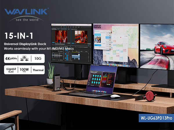 Amazon.co.jp: WAVLINK15-in-1 Universal DisplayLink Docking