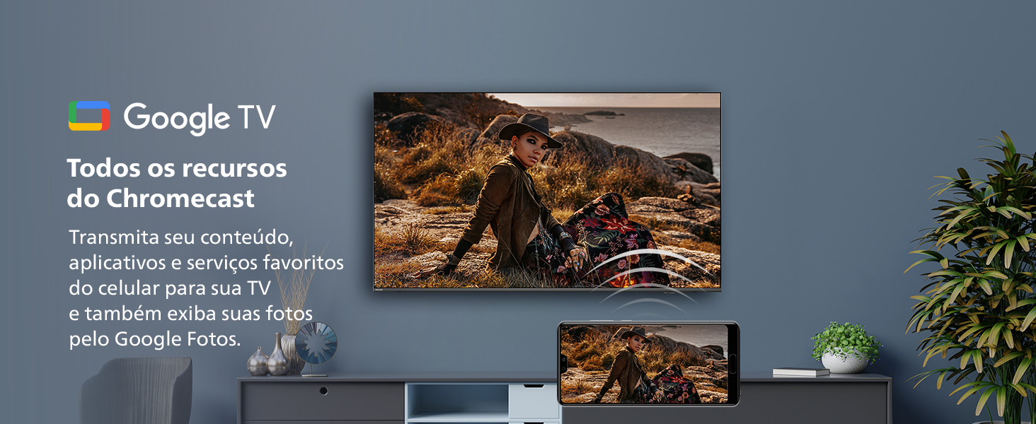 tv 75, 4k, google tv, tv comando de voz, bluetooth, dolby vision, tv jogos, ambilight tv, hdr