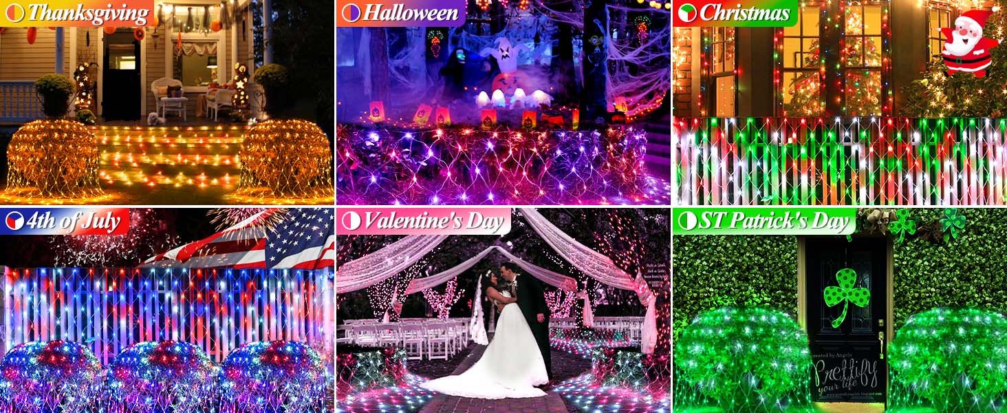 Outdoor mesh lights for all kinds of holiday decorations