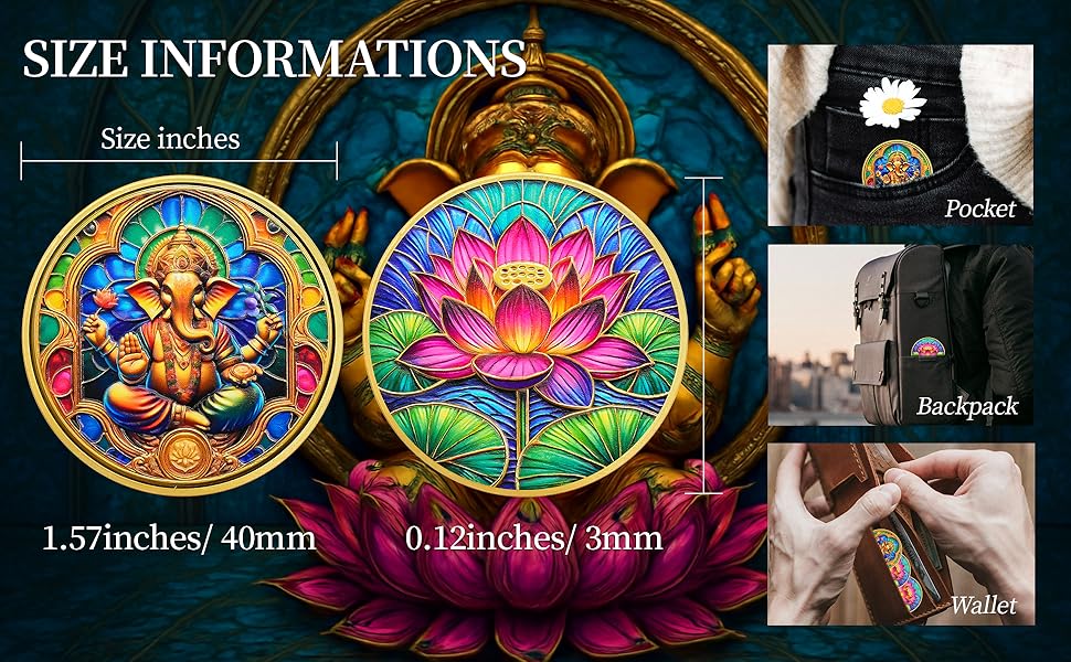 Ganesha Religious Coin Gift Set | Inspirational Ganesha Medallion | Faith-Based Gifts