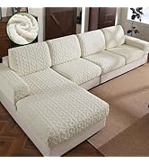 OHSIO Couch Cushion Covers, Super Soft Thicker Fleece Sofa Cover Stretch Sectional Sofa Slipcover...