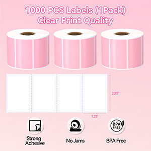 2.25x1.25 Direct Thermal Labels, Self-Adhesive Address Shipping Thermal Stickers