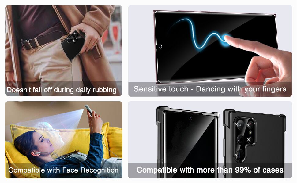 IMBZBK [2+3 Pack Privacy Screen Protector for Samsung Galaxy S22 Ultra 5G [Not Glass