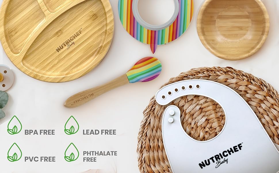 Round Bamboo Baby Plate;Wooden Toddler Plate;Stay Put Feeding;BPA-Free