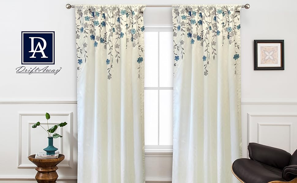 DriftAway Embroidered Curtains for Living Room Weeping