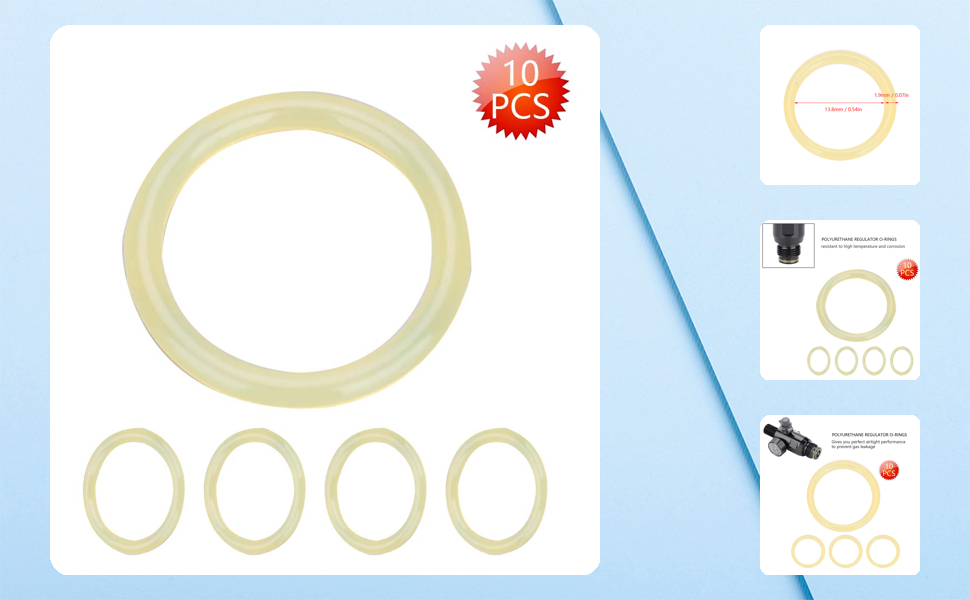 O-Rings Polyurethane - 10pcs 13.8x1.9mm Polyurethane High Strength O-Rings For Paint Ball Gun CO2 Air Tank (Beige