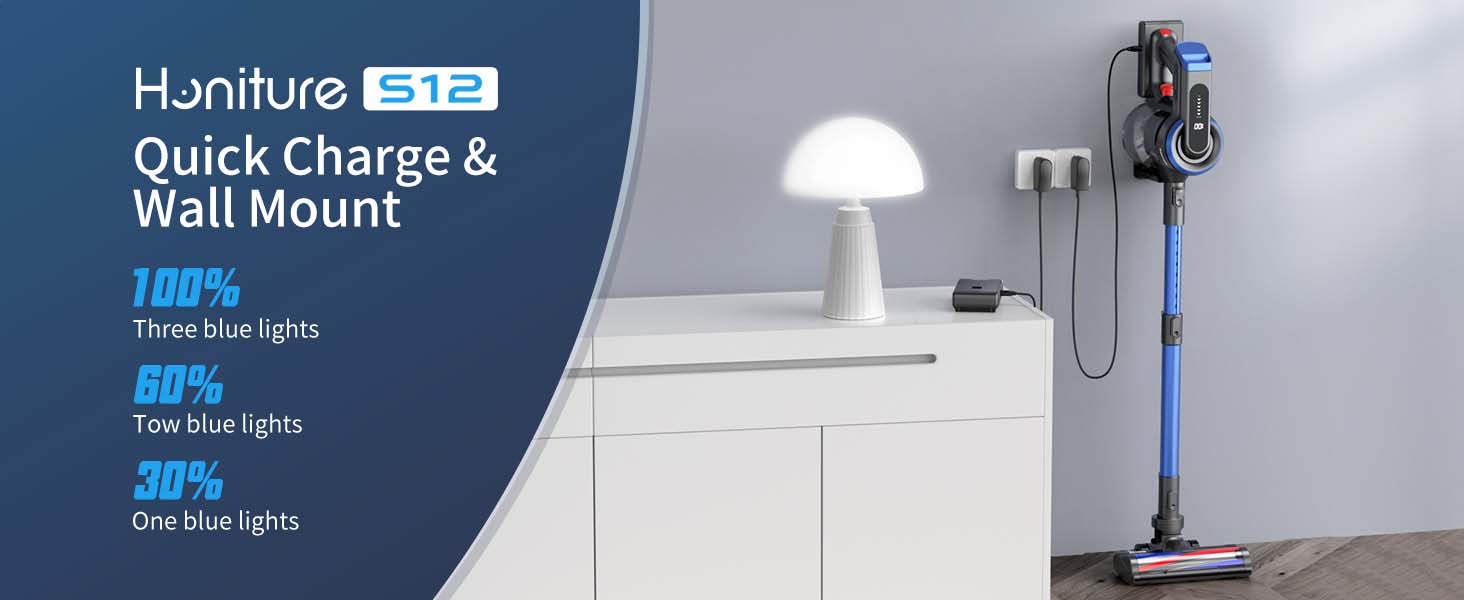 HONITURE Cordless Vacuum Cleaner 400W 33000PA Stick Vacuum With Touch Screen 55Min Runtime Battery Handheld Vacuum Lightweight Powerful Cordless Stick Vacuum For Hardwood Floors,Carpets,Pet Hair S12 16 cordless vacuum stick, vacuum cleaner cordless hardwood,home vacuum cleaner, stick vacuum