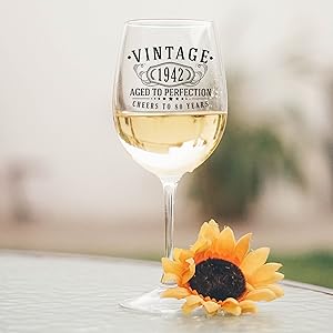 vintage stemmed wine glass custom engraved with your text here