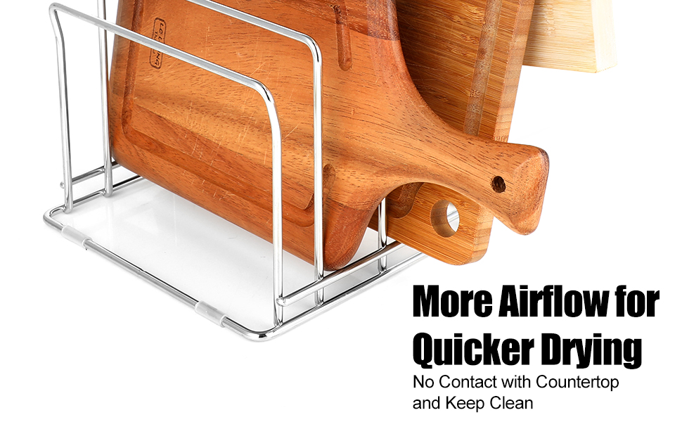 Joy Aid Cutting Board Organizer, 4Slot Stainless Steel