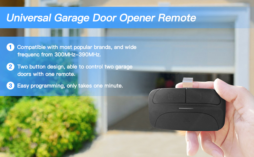 Universal Garage Door Remote Compatible for Liftmaster 300Mhz390Mhz