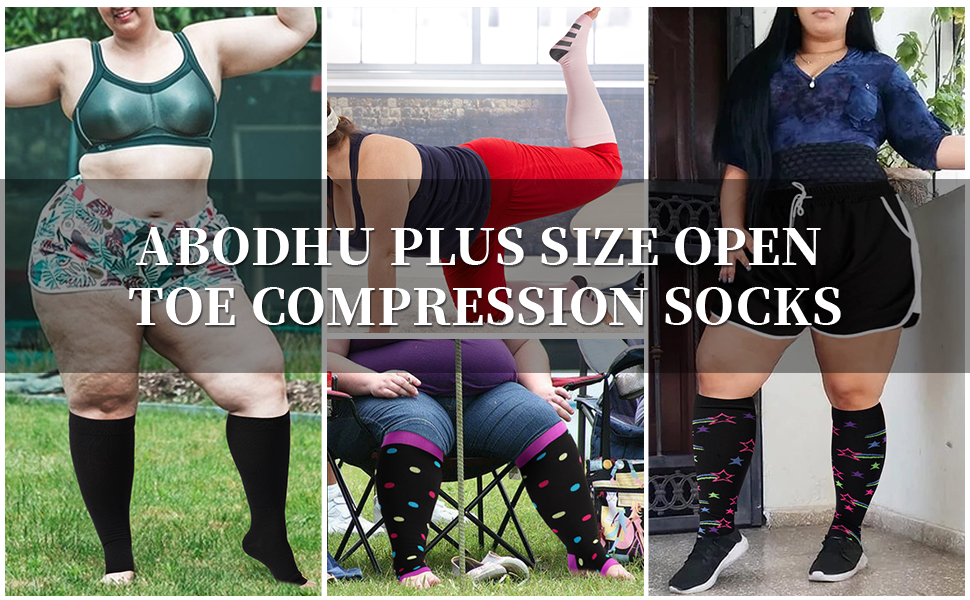 Plus Size Compression Socks Open Toe