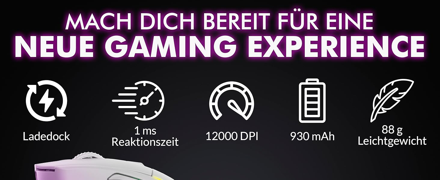 klim mouse mice gaming gamer drahtlos bluetooth blue tooth kabel gebunden