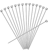 FATLODA 15PCS Long Cocktail Picks for Drinks, Stainless Steel Cocktail Toothpicks, Reusable Cockt...