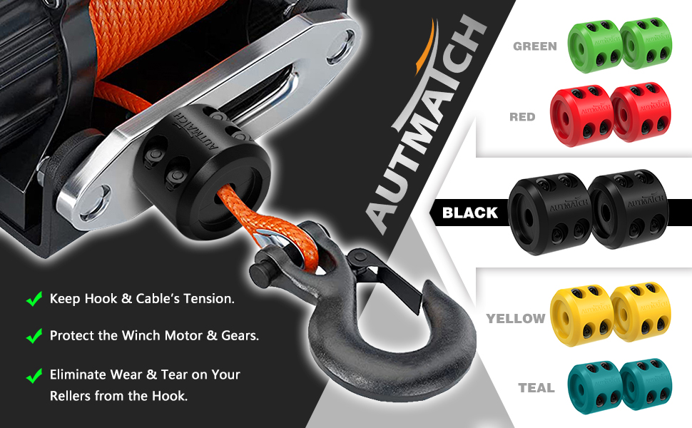 2024 Winch Cable Hook Stopper Rubber ATV Winch Rope Line Saver For UTVs Orvs Suv Trucks Trailers