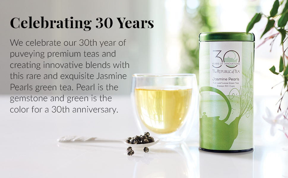 The Republic of Tea Jasmine Pearls FullLeaf Loose Green