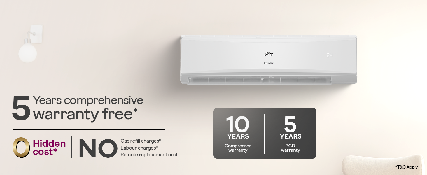 Diwali Offer Buy Now Godrej 1.4 Ton 5 Star, 5 Years Comprehensive Warranty, Ai 15 1